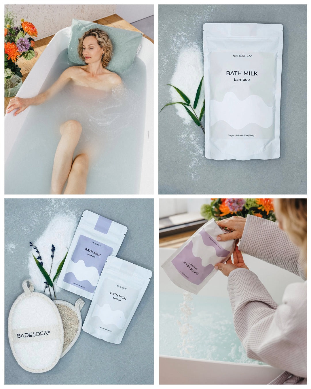 Set of 2 milk baths with organic argan oil