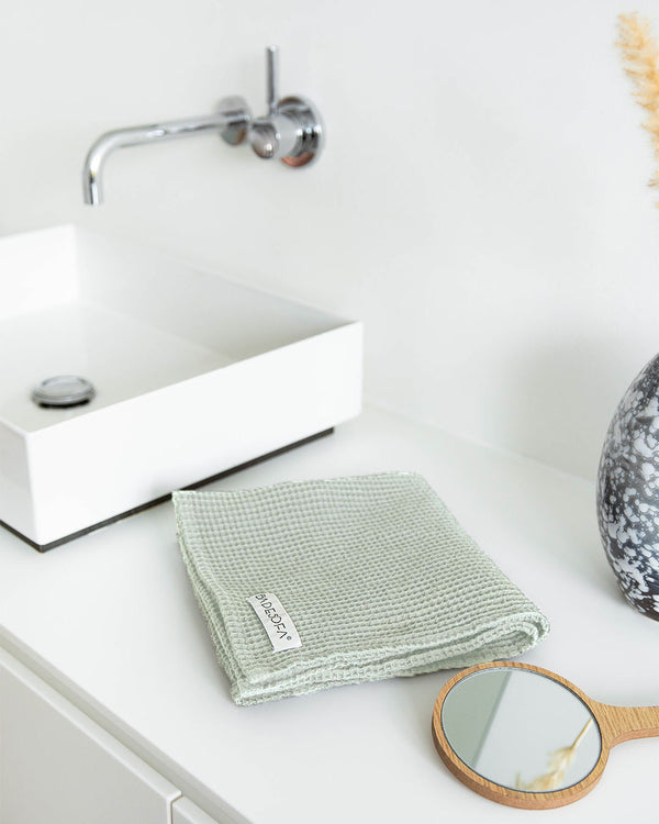 BADESOFA® Handtuch Waffelpiqué Bio-Baumwolle grün